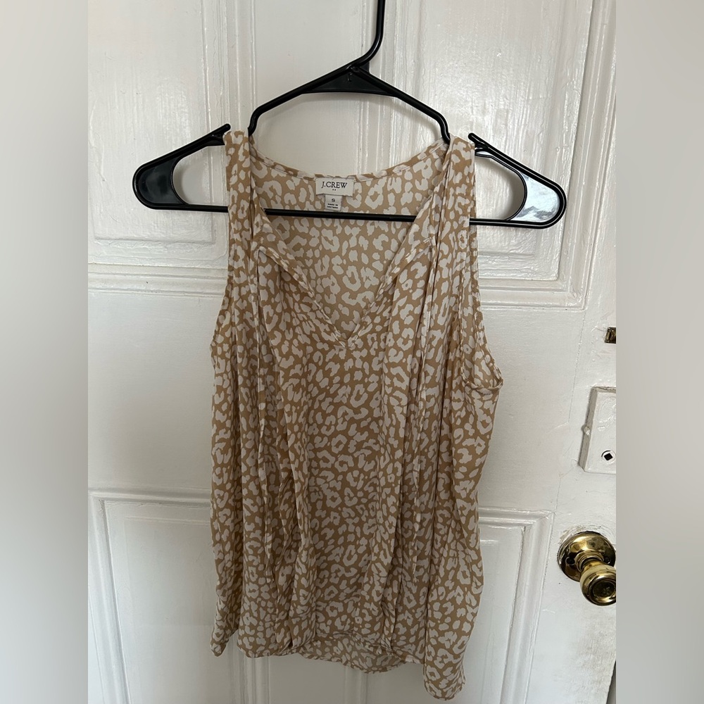 J. Crew Tan Animal Print Tank Top